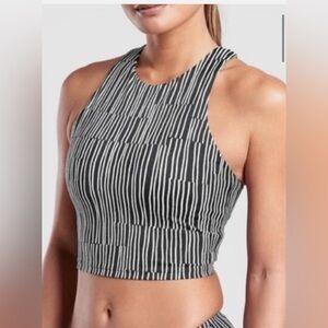 Athleta Black and White Striped Bikini Tank Top Sz Small